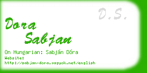 dora sabjan business card