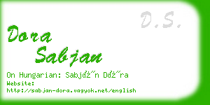 dora sabjan business card